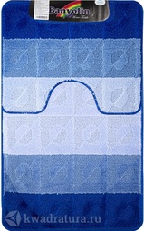 Коврик для ванной комнаты SILVER двойной синий 60*100 + 50*60 см (00242)