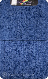 Коврик для ванной комнаты Moss 105 двойной синий 60*100 + 50*60 см (00406)