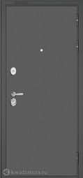 Дверь входная металлическая Бульдорс Standart 90 D-2 Букле графит / Белый софт