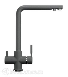 Cмеситель для кухни ULGRAN с подключением к фильтру с питьевой водой U-016 тёмно-серый №309