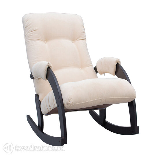 Кресло-качалка МекКо Неаполь Модель 11 (Венге-эмаль/Ткань Ваниль Verona Vanilla)