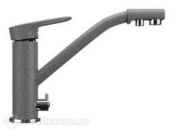 Cмеситель для кухни ULGRAN с подключением к фильтру с питьевой водой U-010 тёмно-серый №309