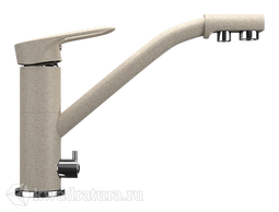 Cмеситель для кухни ULGRAN с подключением к фильтру с питьевой водой U-010 бежевый №328