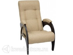 Кресло для отдыха МекКо Неаполь Модель 9 без лозы (Венге-эмаль/Ткань Бежевая Malta 03 А)