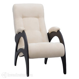 Кресло для отдыха МекКо Неаполь Модель 9 без лозы (Венге-эмаль/Ткань Ваниль Verona Vanilla)
