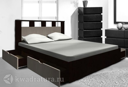 Кровать МекКо Аризона 1600 2-х спальная с ящиками (Венге/Дуб белфорт)