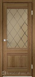 Межкомнатная дверь Velldoris (Веллдорис) ALTO 2V Орех золотой, стекло Ромб бронза