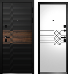 Дверь входная металлическая Алмаз Берилл Квадро 5 Муар черный -  Супермат латте