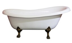 Каменная ванна Aqua de Marco Эдельвейс 170*78 см белая с бронзовыми ножками