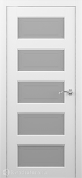 Межкомнатная дверь ALBERO Эрмитаж - 6 Белый, стекло мателюкс