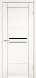 Межкомнатная дверь Velldoris (Веллдорис) Next 2 эмалит белый, стекло лакобель черное