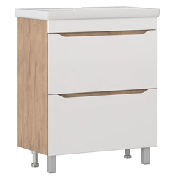 Тумба напольная Vigo Grani 80 дуб золотой с двумя ящиками и умывальником Como 80