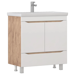 Тумба напольная Vigo Grani 80 дуб золотой с одним ящиком и умывальником Como 80