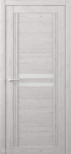 Межкомнатная дверь ALBERO Каролина Жемчужный стекло белое