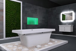 Каменная ванна Aqua de Marco Крит 180*80 см с хромированным полотенцедержателем