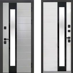 Дверь входная металлическая Феррони Luxor Termo 5 Эмалит серый - Эмалит белый