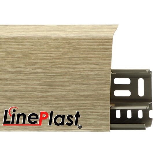 Плинтус Line Plast 85 мм Эш вайт мелинга LS010