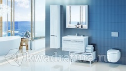 Комплект мебели Aquaton Капри 80 белый/бетон пайн