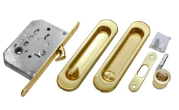 Комплект - ручки, сантехническая защелка Morelli MHS150 WC SG матовое золото