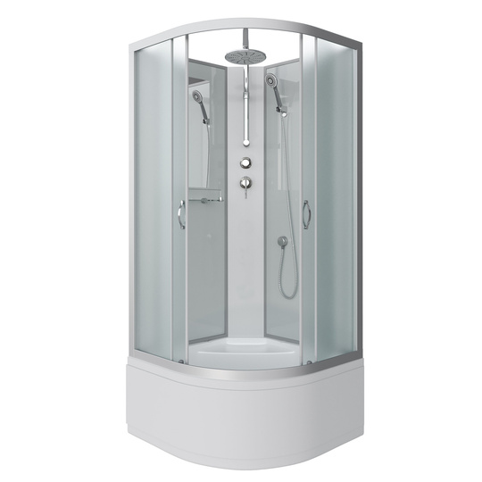 Душевая кабина Niagara Classic NG-2308-14BKTG без крыши с тропическим душем и гидромассажем 90*90 см