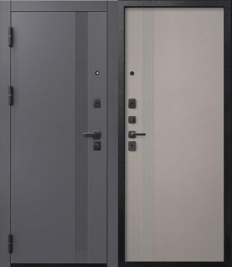 Дверь входная металлическая Центурион V-17 Черный муар + кашемир графит - кашемир грей
