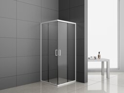 Душевое ограждение ODA W8037 P белый профиль прозрачное стекло 80*80*190 см (без поддона)