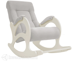 Кресло-качалка без лозы МекКо Неаполь Модель 10 (Дуб шампань-эмаль/Ткань Cветло-серый Verona Light Grey)