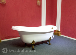 Каменная ванна Aqua de Marco Эдельвейс 170*82,7 белая с бронзовыми ножками