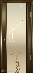 Межкомнатная дверь Океан Шторм-3 с/о белое Растение Венге