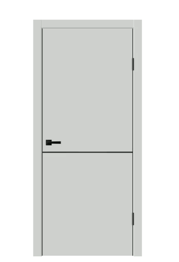 Межкомнатная дверь Velldoris (Веллдорис) TECHNO BLACK H1 ПГ Доломит замок M1895 BL (черный), чёрная алюминиевая кромка с 4х сторон
