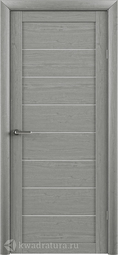 Межкомнатная дверь ALBERO Т-1 Ясень дымчатый, стекло мателюкс