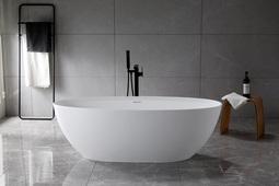 Ванна отдельностоящая Vincea Solid Surface VBT-4S01MW, 170*76 см, белый матовый, слив-перелив в комплекте