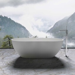 Ванна отдельностоящая Vincea Solid Surface VBT-4S04MW, 170*80 см, белый матовый, слив-перелив в комплекте