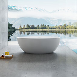 Ванна отдельностоящая Vincea Solid Surface VBT-6S01MW, 170*75 см, белый матовый, слив-перелив в комплекте