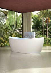 Ванна отдельностоящая Vincea Solid Surface VBT-6S03MW, 170*80 см, белый матовый, слив-перелив в комплекте