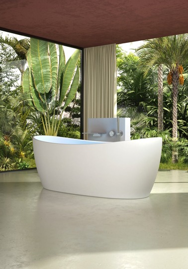 Ванна отдельностоящая Vincea Solid Surface VBT-6S03MW, 170*80 см, белый матовый, слив-перелив в комплекте