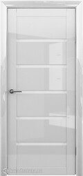 Межкомнатная дверь ALBERO Вена Глянец белый, стекло белое