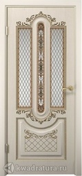 Межкомнатная дверь ДвериХолл Олимпия Экошпон Белое Дерево, со стеклом
